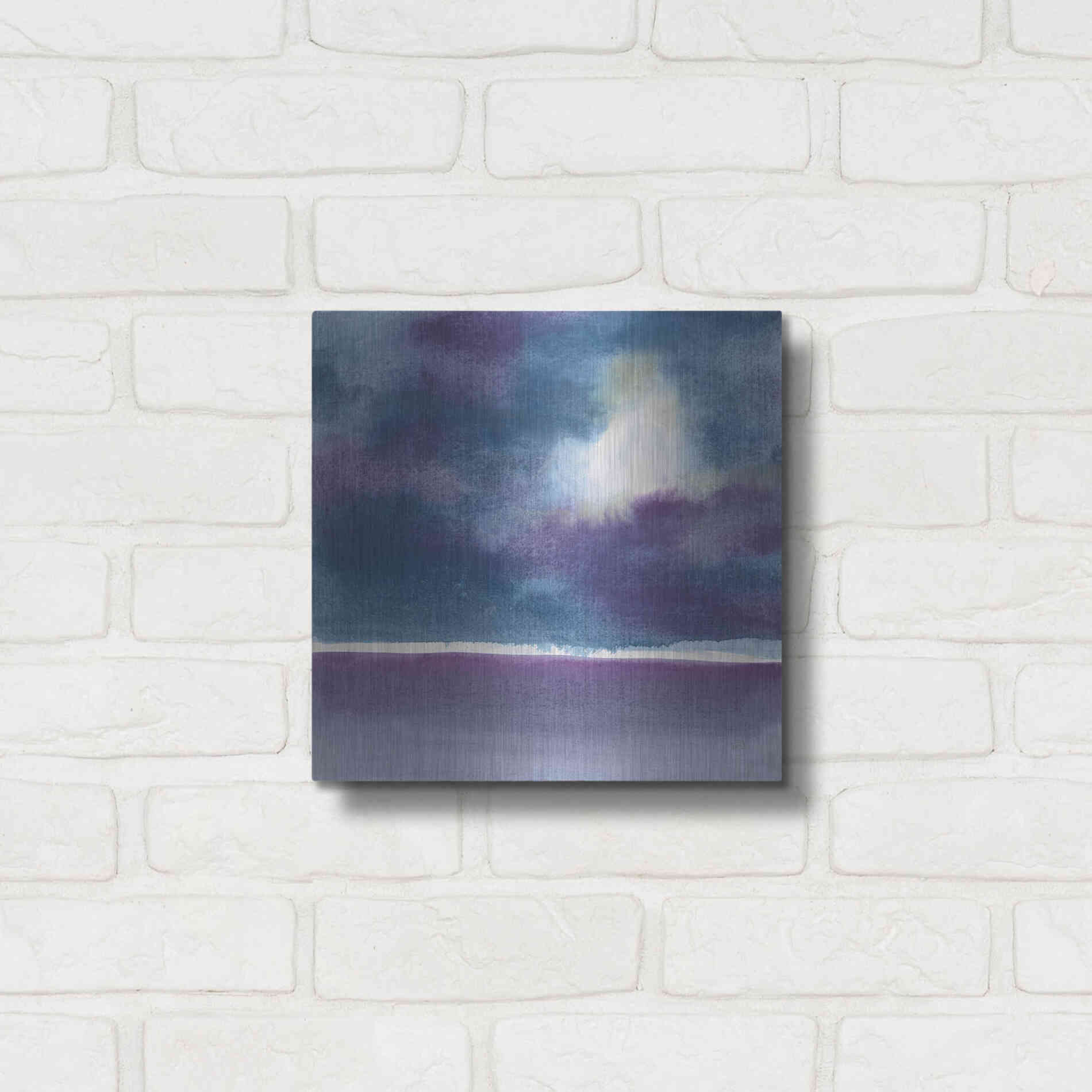 Luxe Metal Art 'The Clouds I' by Chris Paschke, Metal Wall Art,12x12