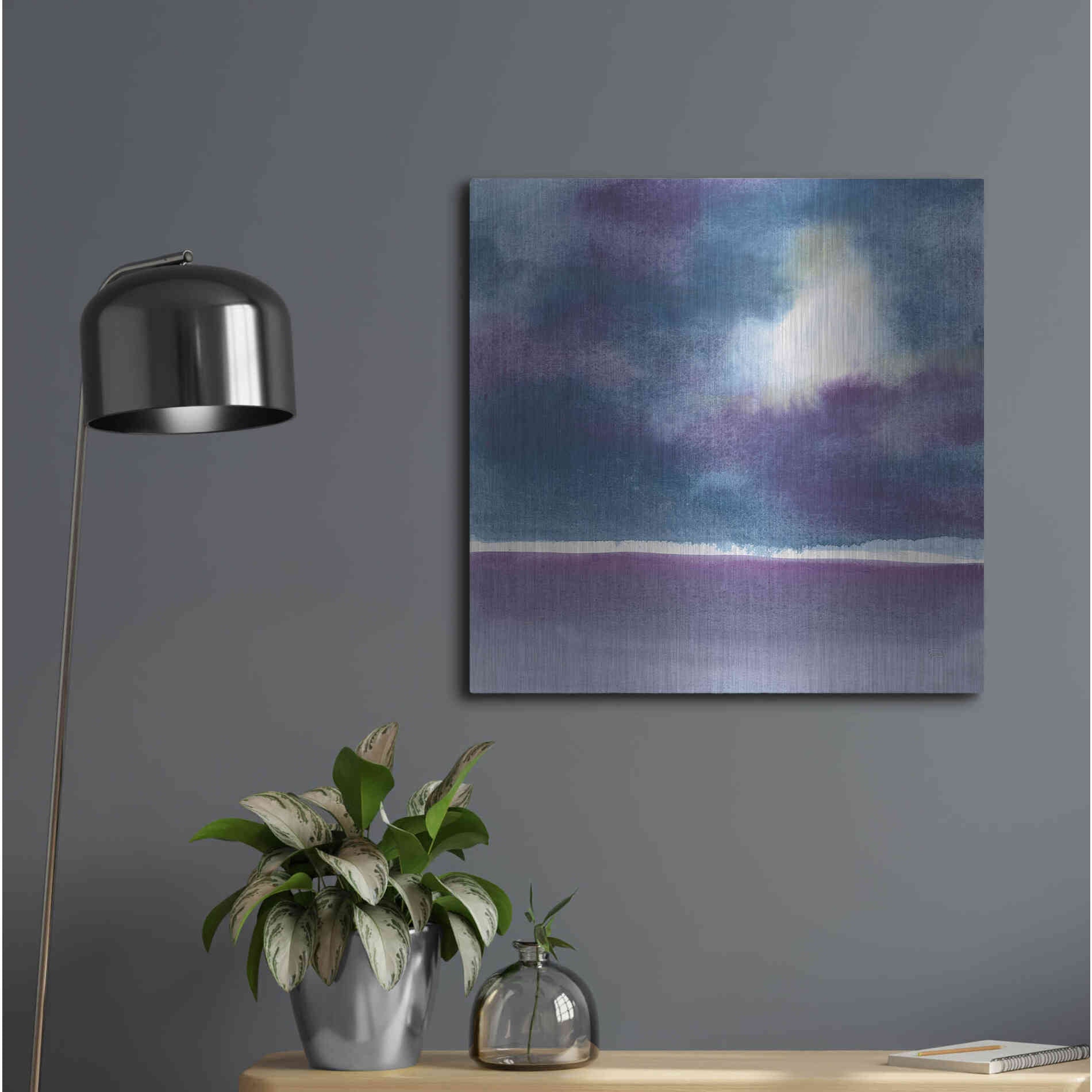 Luxe Metal Art 'The Clouds I' by Chris Paschke, Metal Wall Art,24x24