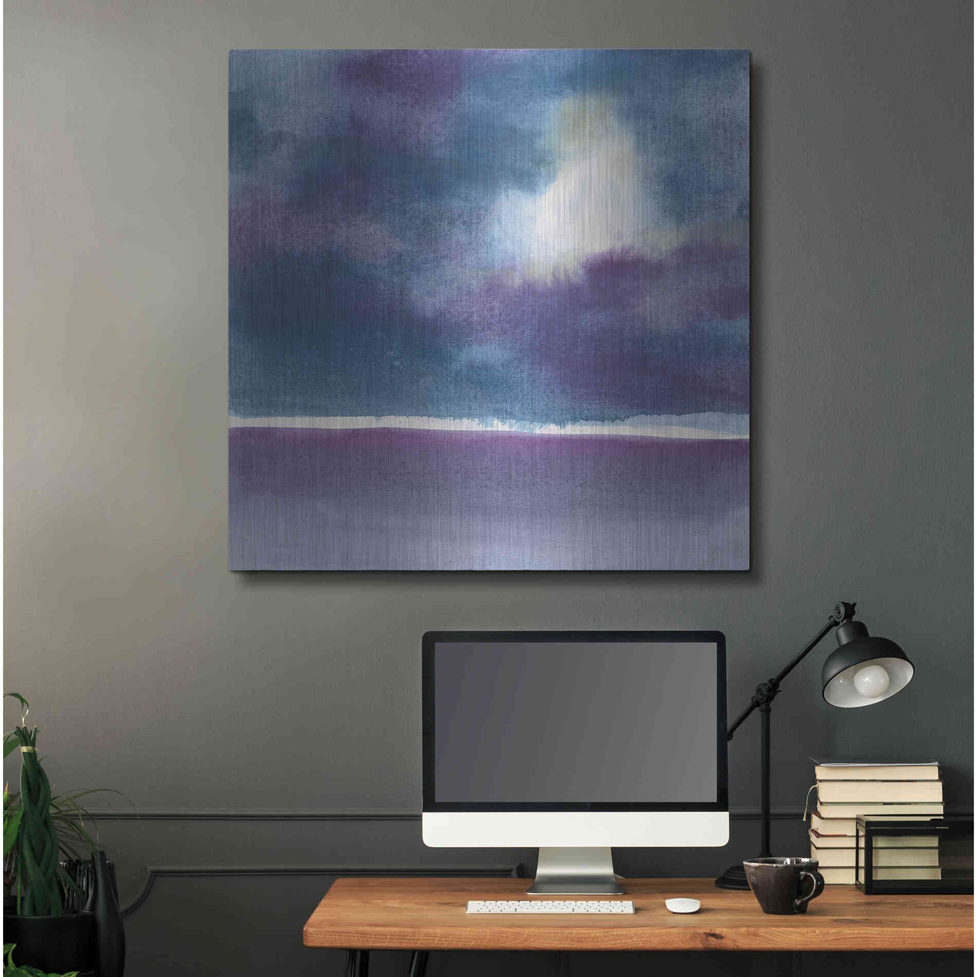 Luxe Metal Art 'The Clouds I' by Chris Paschke, Metal Wall Art,36x36