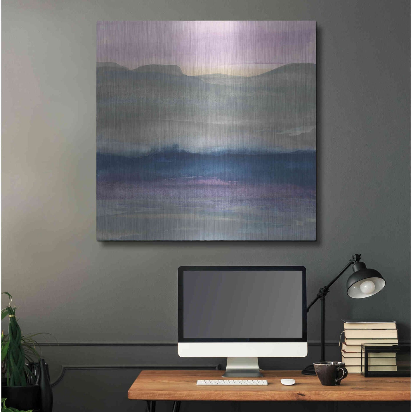 Luxe Metal Art 'Grey Hills II' by Chris Paschke, Metal Wall Art,36x36