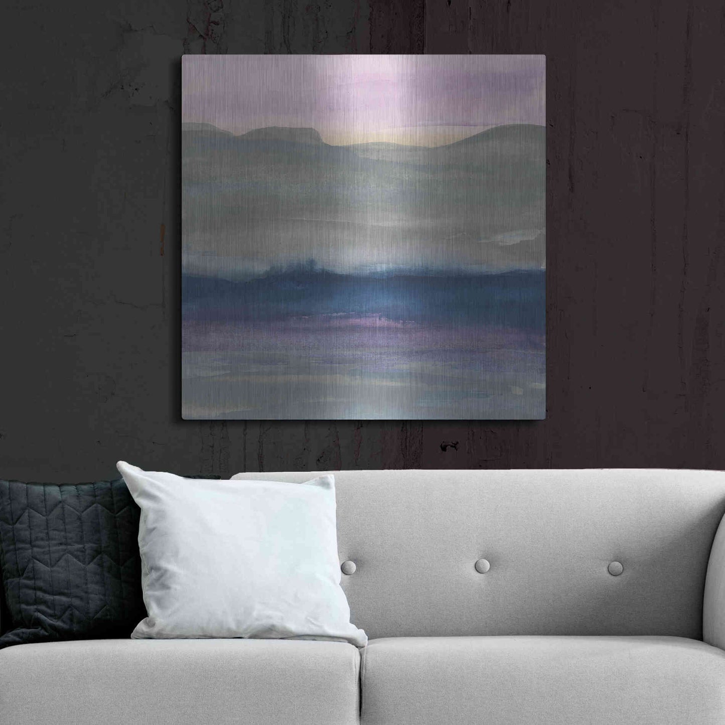 Luxe Metal Art 'Grey Hills II' by Chris Paschke, Metal Wall Art,36x36