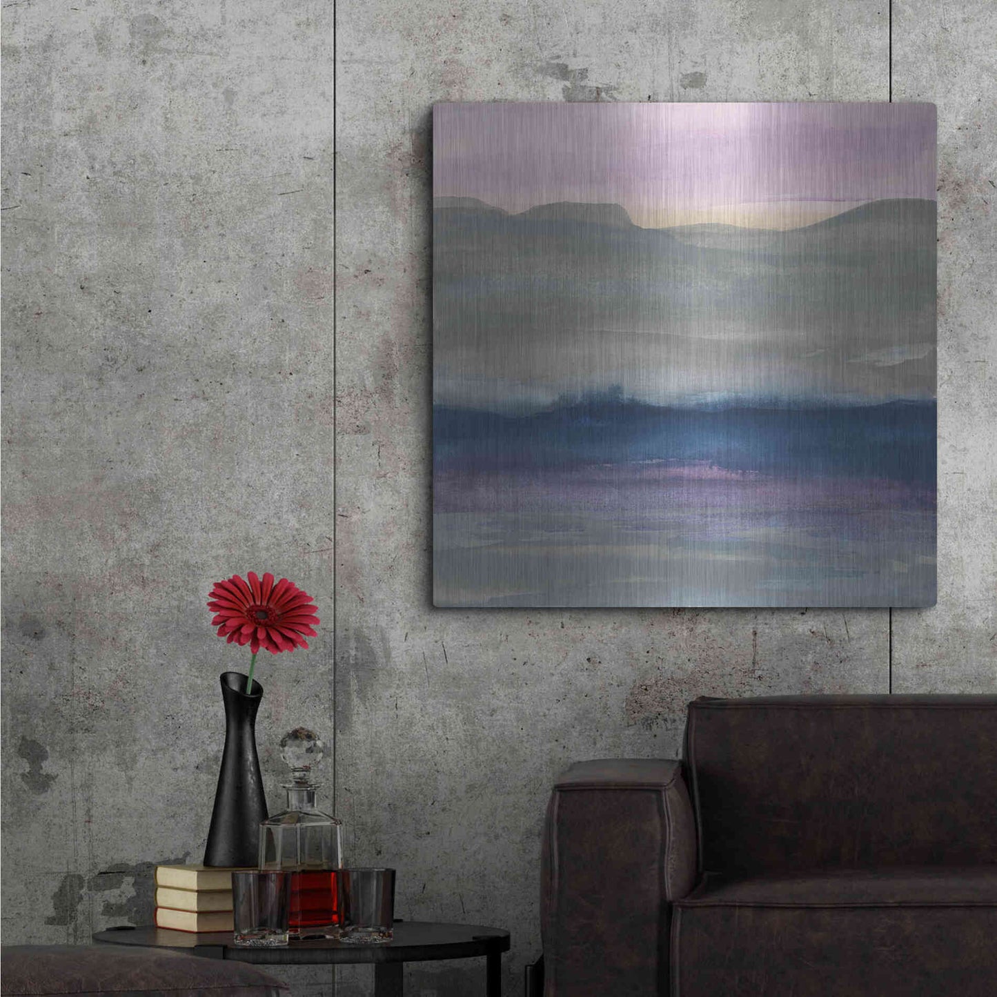 Luxe Metal Art 'Grey Hills II' by Chris Paschke, Metal Wall Art,36x36