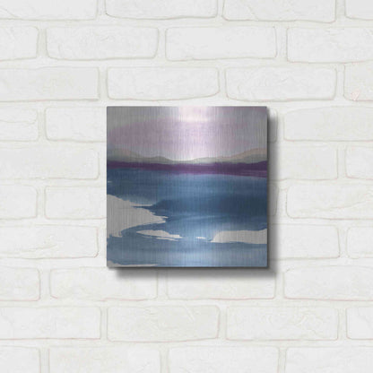 Luxe Metal Art 'Plum Glow I' by Chris Paschke, Metal Wall Art,12x12