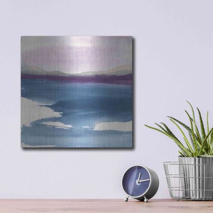 Luxe Metal Art 'Plum Glow I' by Chris Paschke, Metal Wall Art,12x12