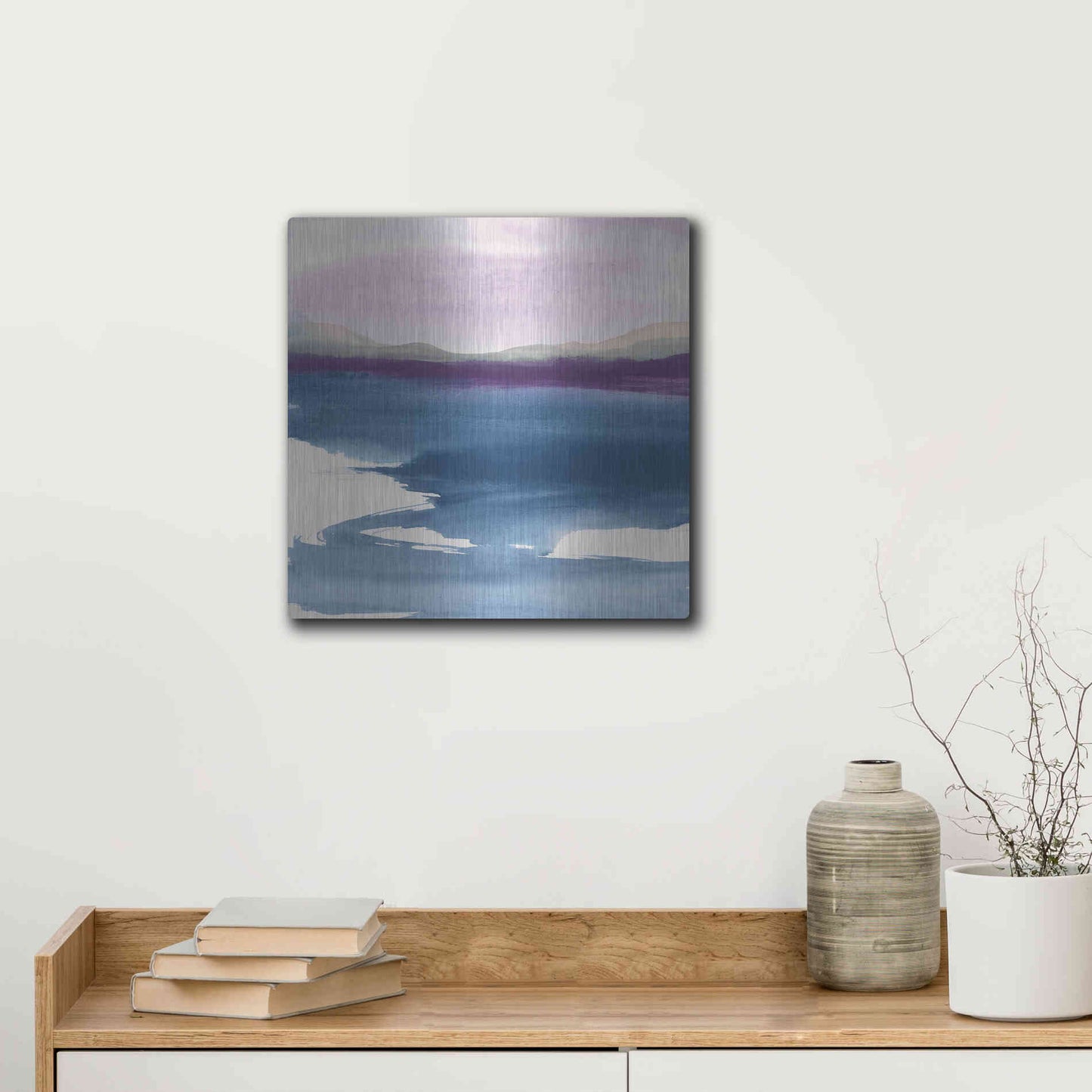 Luxe Metal Art 'Plum Glow I' by Chris Paschke, Metal Wall Art,12x12