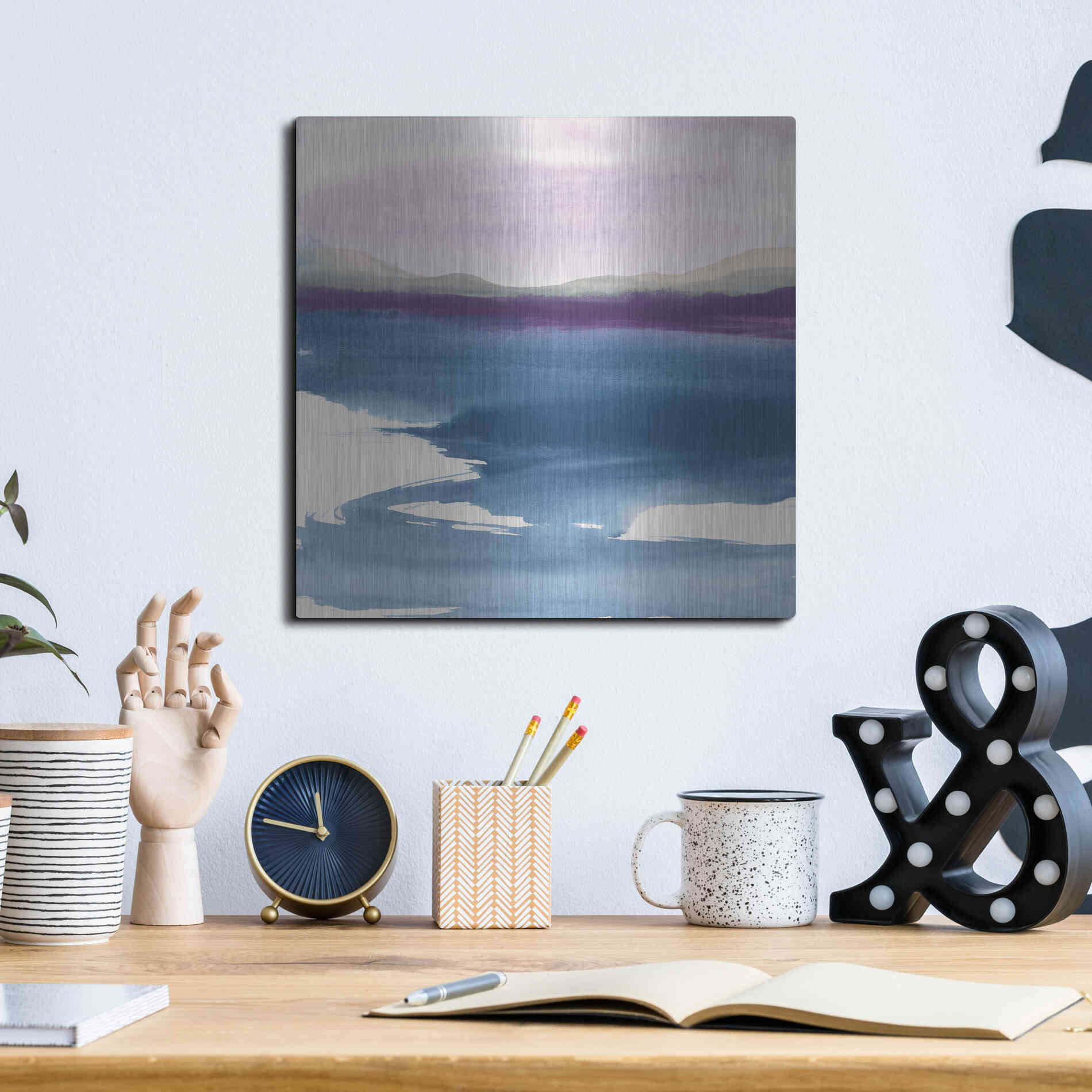 Luxe Metal Art 'Plum Glow I' by Chris Paschke, Metal Wall Art,12x12