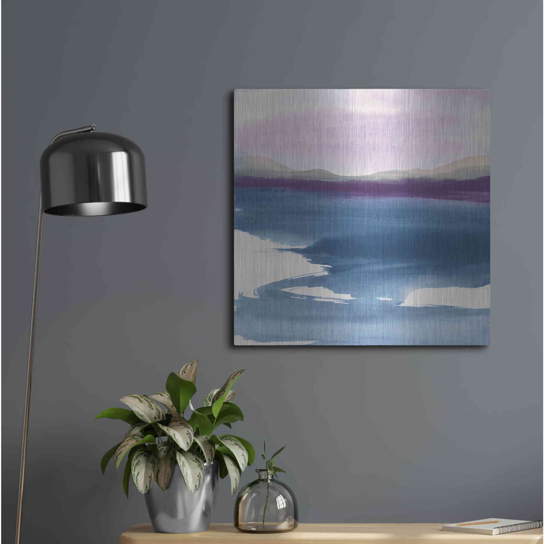 Luxe Metal Art 'Plum Glow I' by Chris Paschke, Metal Wall Art,24x24