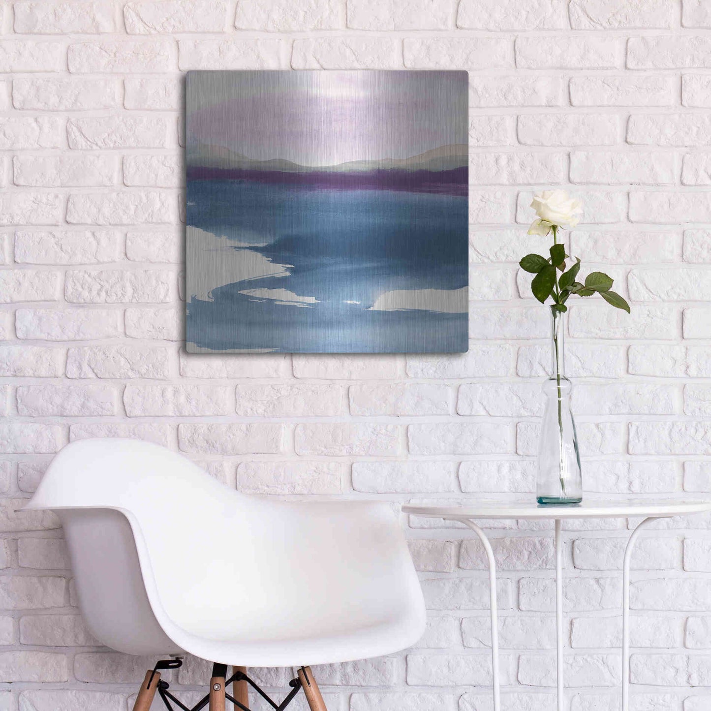 Luxe Metal Art 'Plum Glow I' by Chris Paschke, Metal Wall Art,24x24