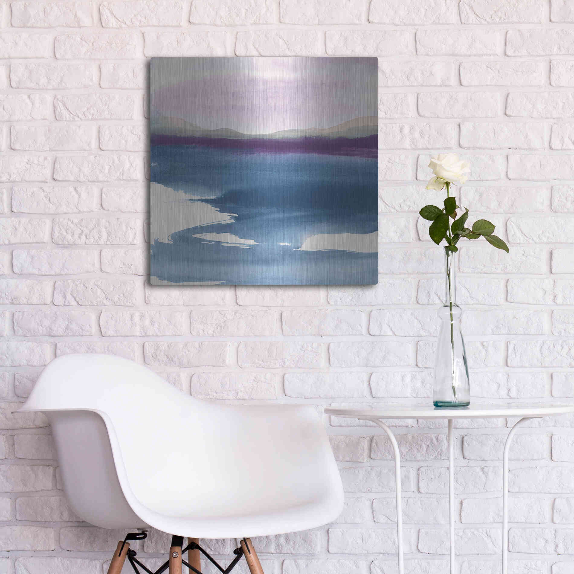 Luxe Metal Art 'Plum Glow I' by Chris Paschke, Metal Wall Art,24x24