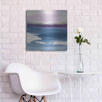 Luxe Metal Art 'Plum Glow I' by Chris Paschke, Metal Wall Art,24x24