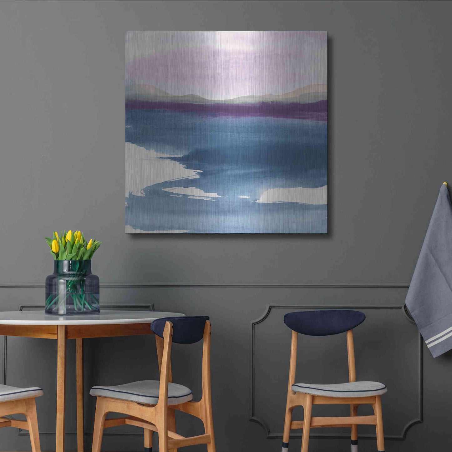 Luxe Metal Art 'Plum Glow I' by Chris Paschke, Metal Wall Art,36x36