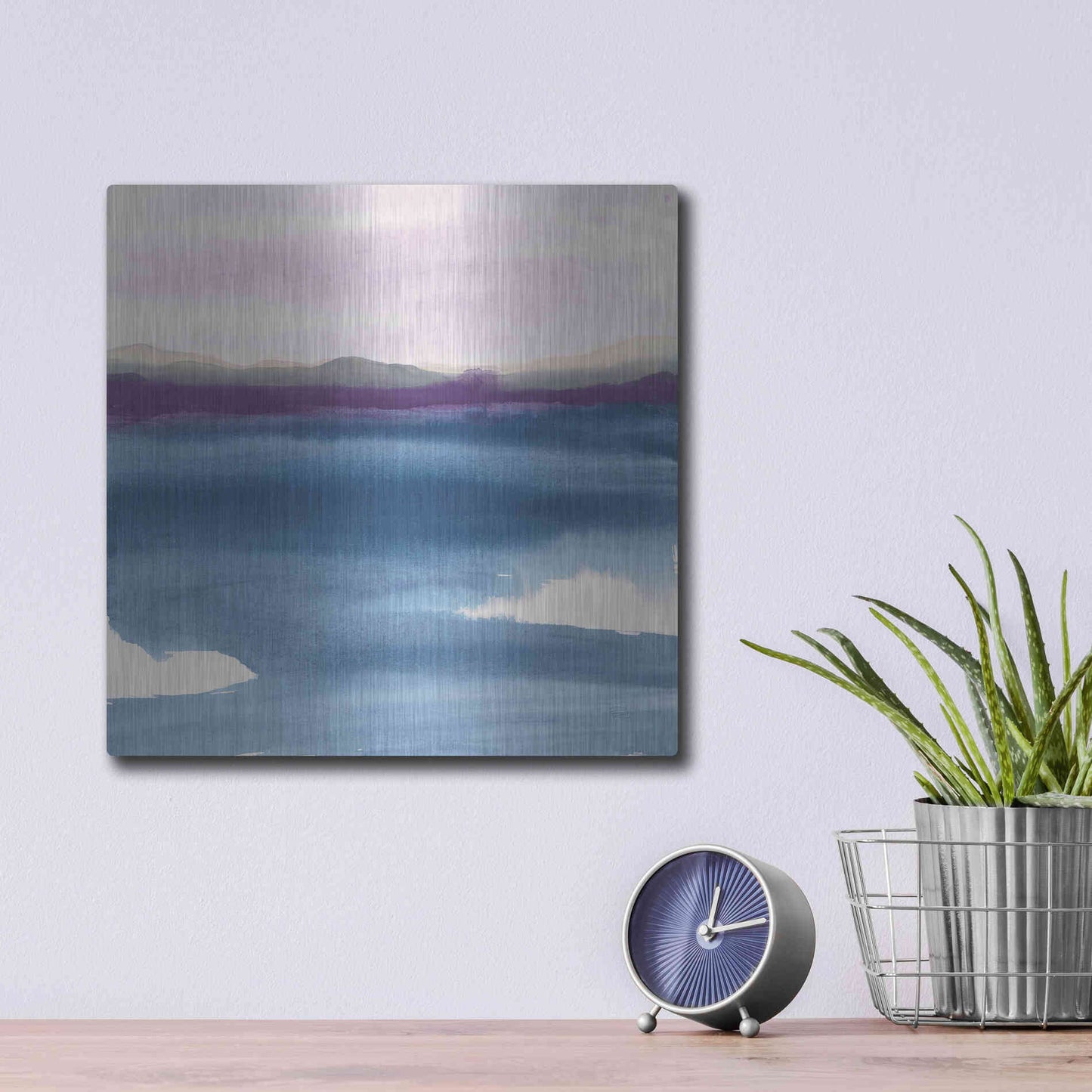 Luxe Metal Art 'Plum Glow II' by Chris Paschke, Metal Wall Art,12x12