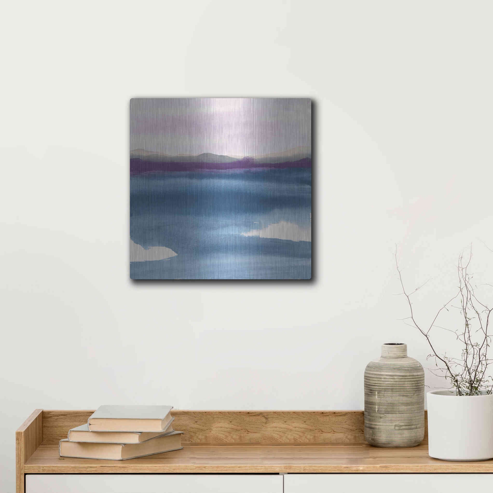 Luxe Metal Art 'Plum Glow II' by Chris Paschke, Metal Wall Art,12x12