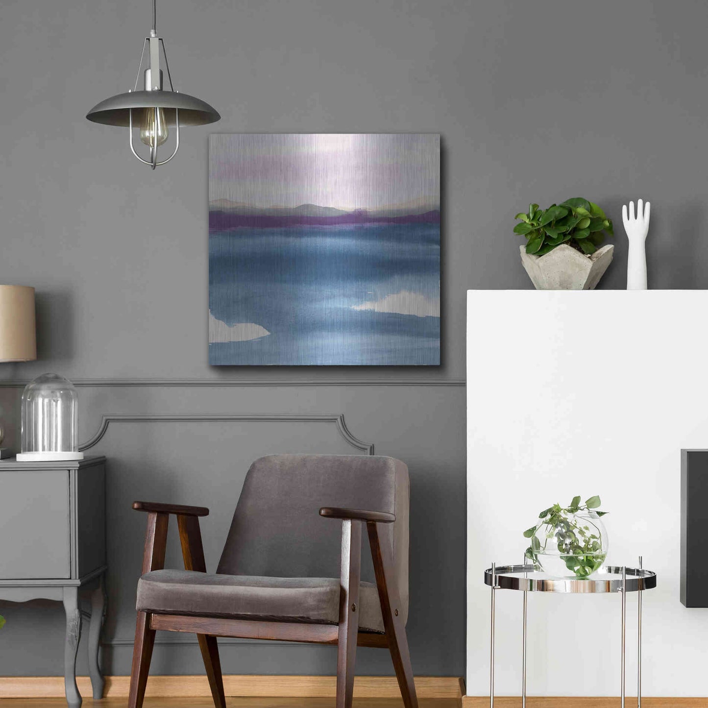 Luxe Metal Art 'Plum Glow II' by Chris Paschke, Metal Wall Art,24x24