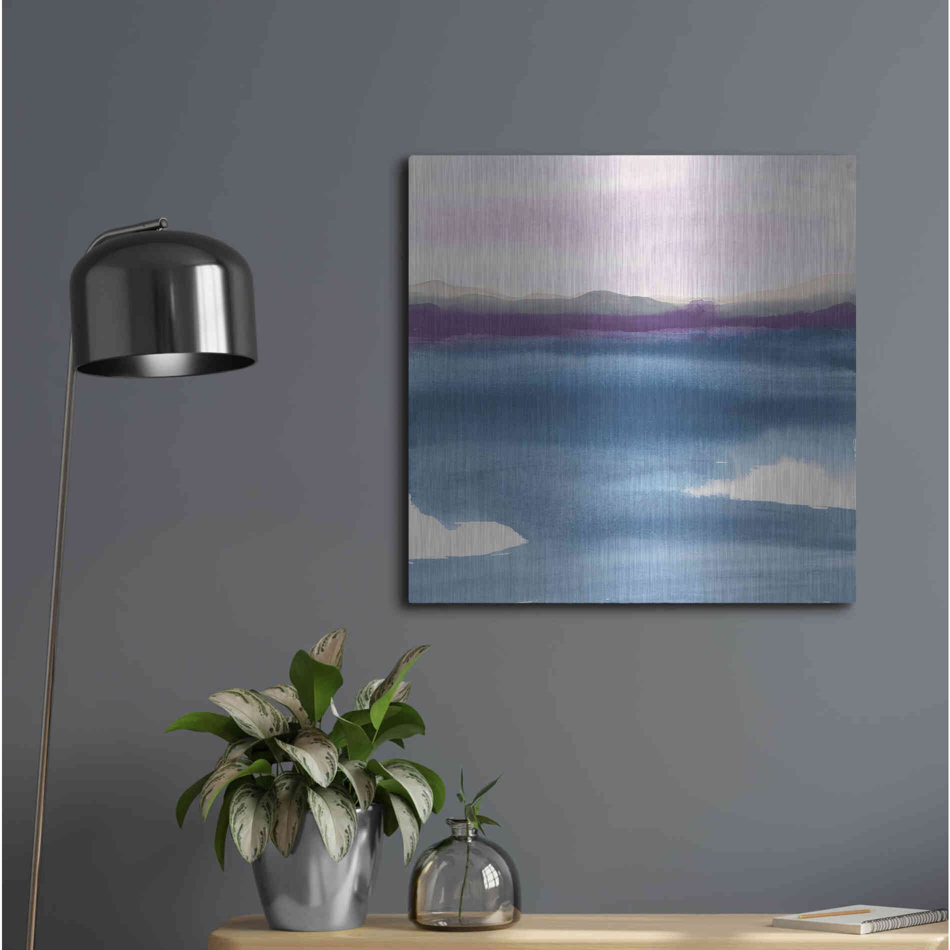 Luxe Metal Art 'Plum Glow II' by Chris Paschke, Metal Wall Art,24x24