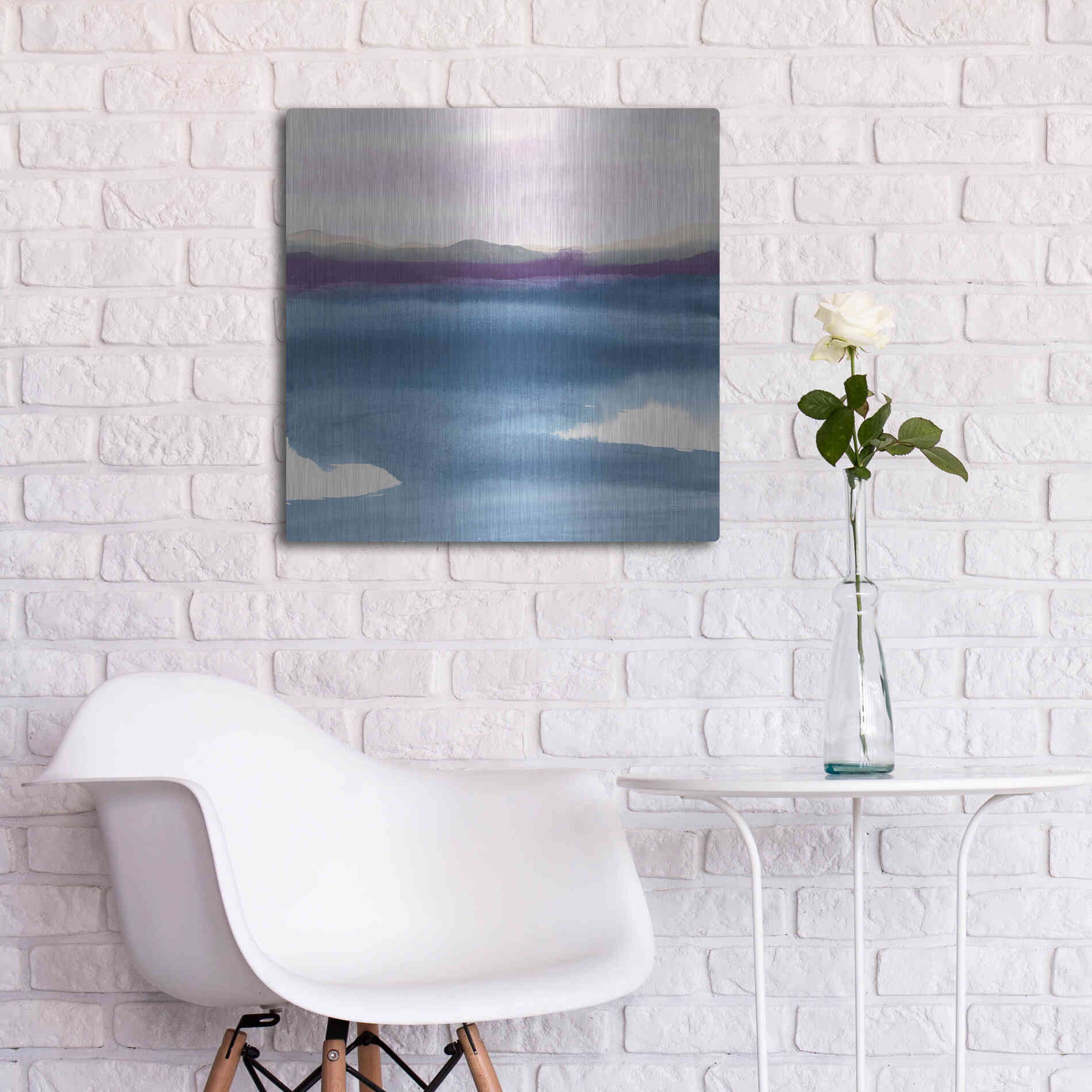 Luxe Metal Art 'Plum Glow II' by Chris Paschke, Metal Wall Art,24x24