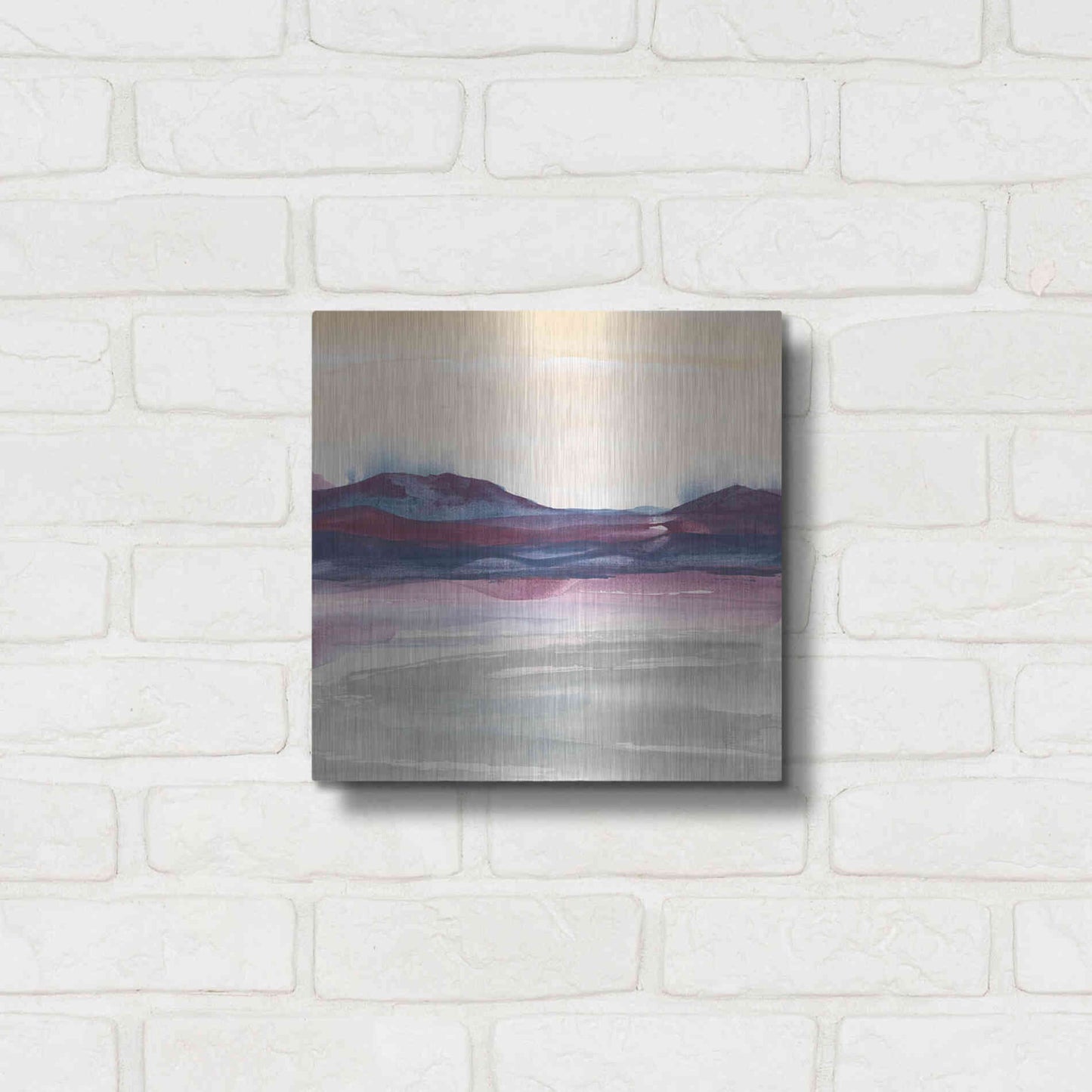 Luxe Metal Art 'Purple Rock Dawn I' by Chris Paschke, Metal Wall Art,12x12