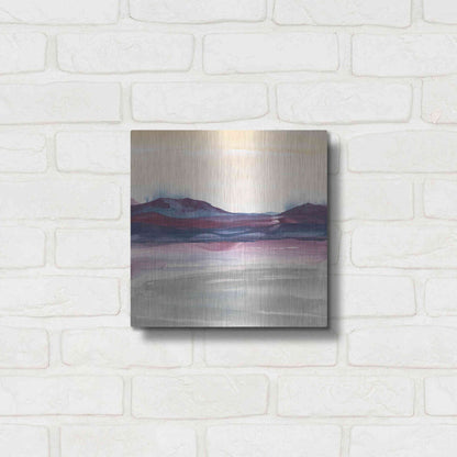 Luxe Metal Art 'Purple Rock Dawn I' by Chris Paschke, Metal Wall Art,12x12