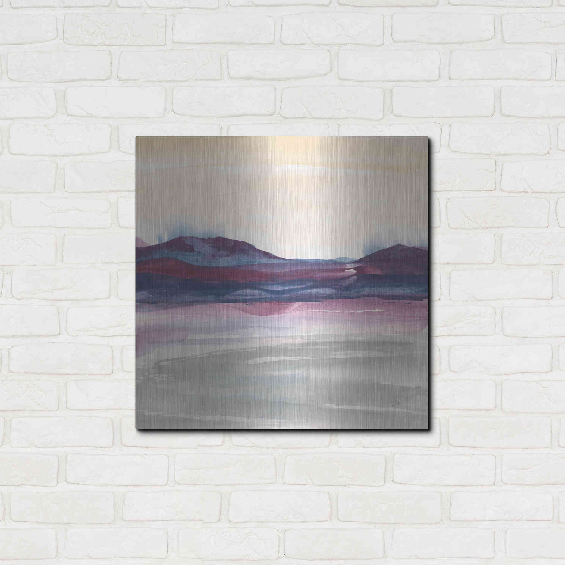 Luxe Metal Art 'Purple Rock Dawn I' by Chris Paschke, Metal Wall Art,24x24