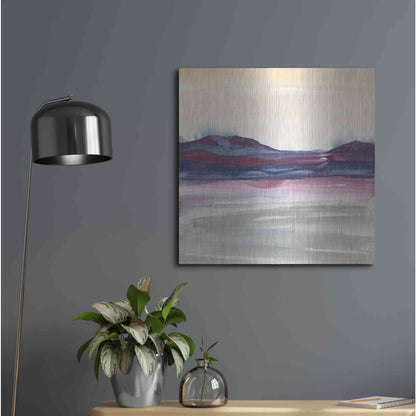 Luxe Metal Art 'Purple Rock Dawn I' by Chris Paschke, Metal Wall Art,24x24