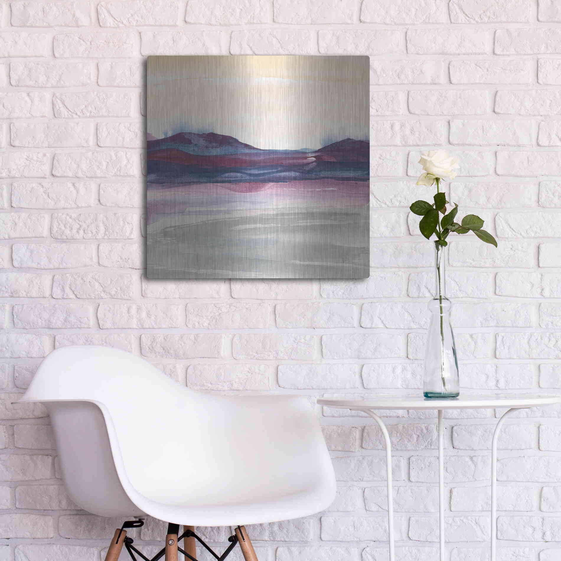 Luxe Metal Art 'Purple Rock Dawn I' by Chris Paschke, Metal Wall Art,24x24