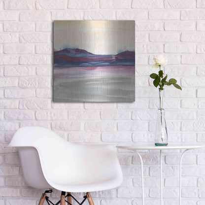 Luxe Metal Art 'Purple Rock Dawn I' by Chris Paschke, Metal Wall Art,24x24