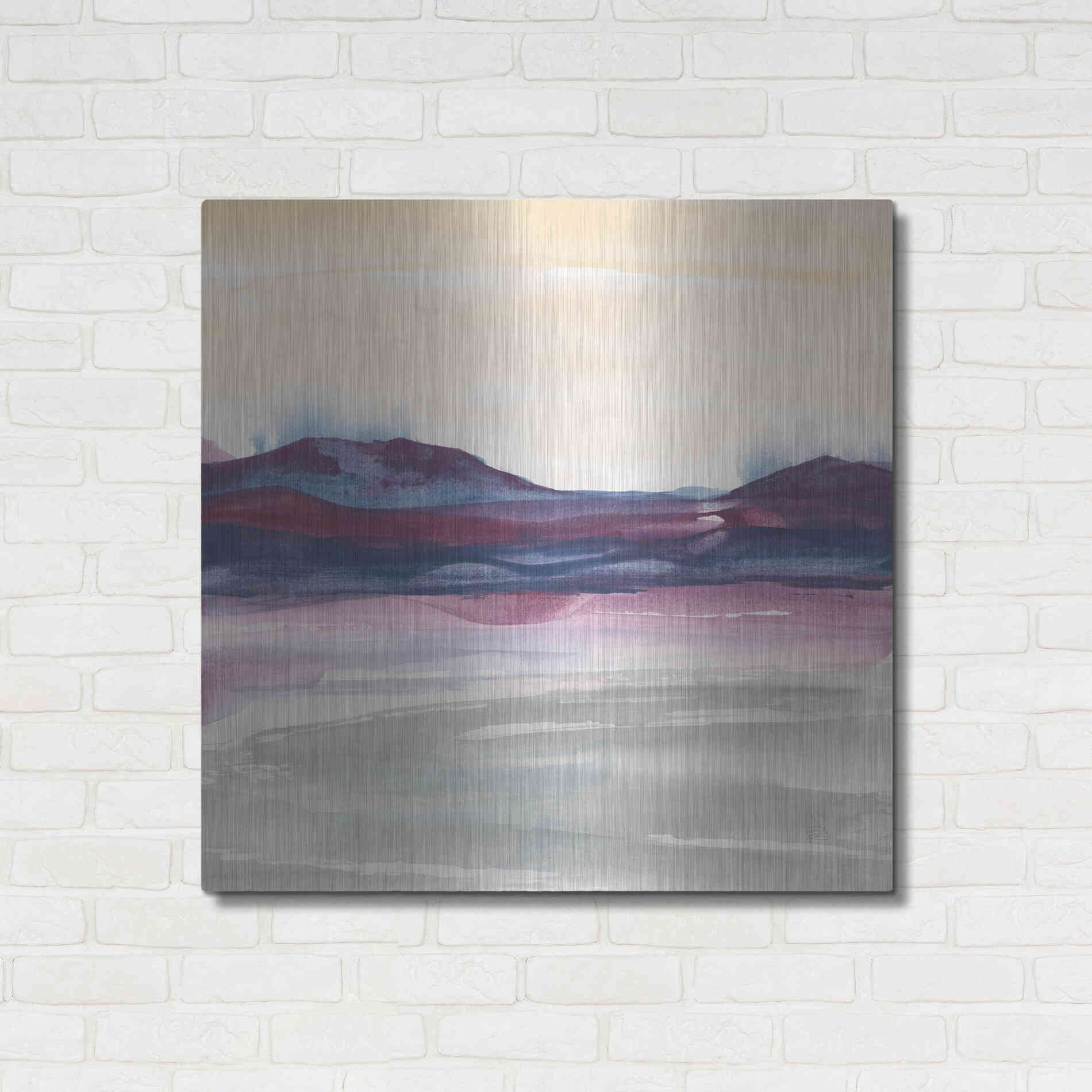Luxe Metal Art 'Purple Rock Dawn I' by Chris Paschke, Metal Wall Art,36x36