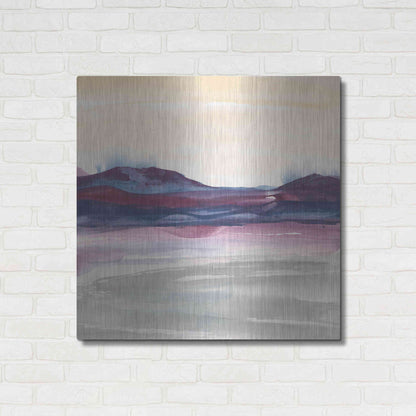 Luxe Metal Art 'Purple Rock Dawn I' by Chris Paschke, Metal Wall Art,36x36
