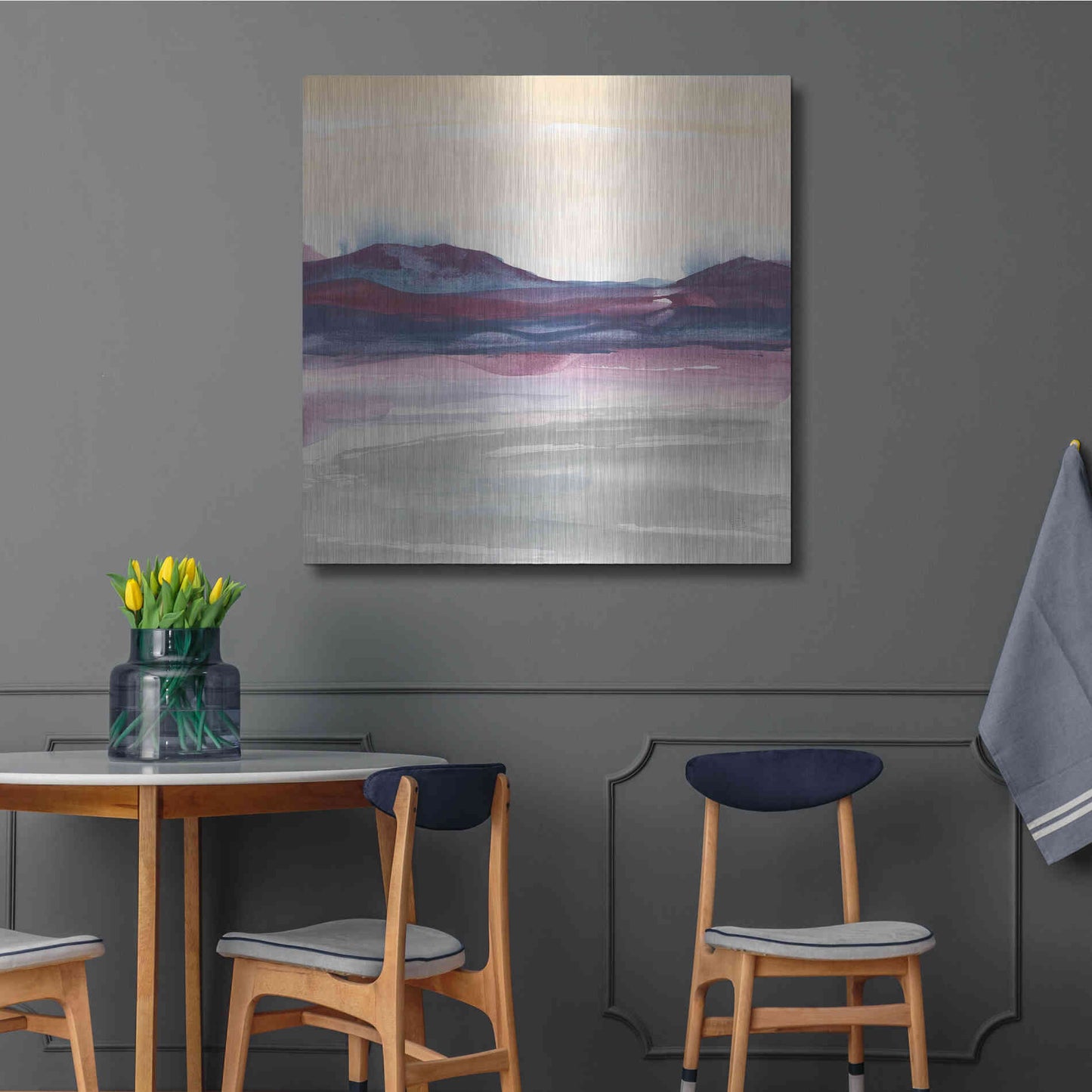 Luxe Metal Art 'Purple Rock Dawn I' by Chris Paschke, Metal Wall Art,36x36