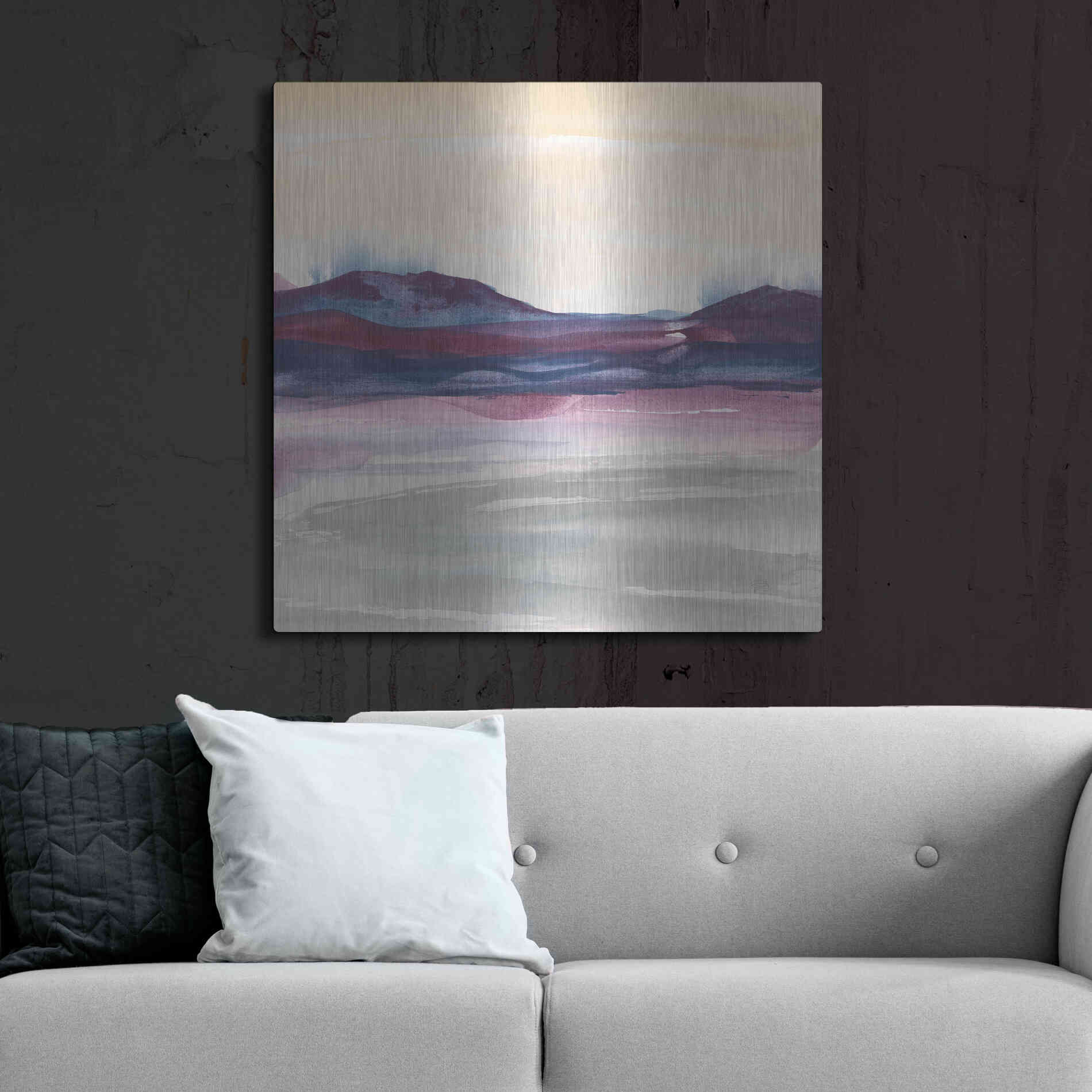 Luxe Metal Art 'Purple Rock Dawn I' by Chris Paschke, Metal Wall Art,36x36