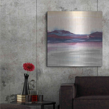 Luxe Metal Art 'Purple Rock Dawn I' by Chris Paschke, Metal Wall Art,36x36