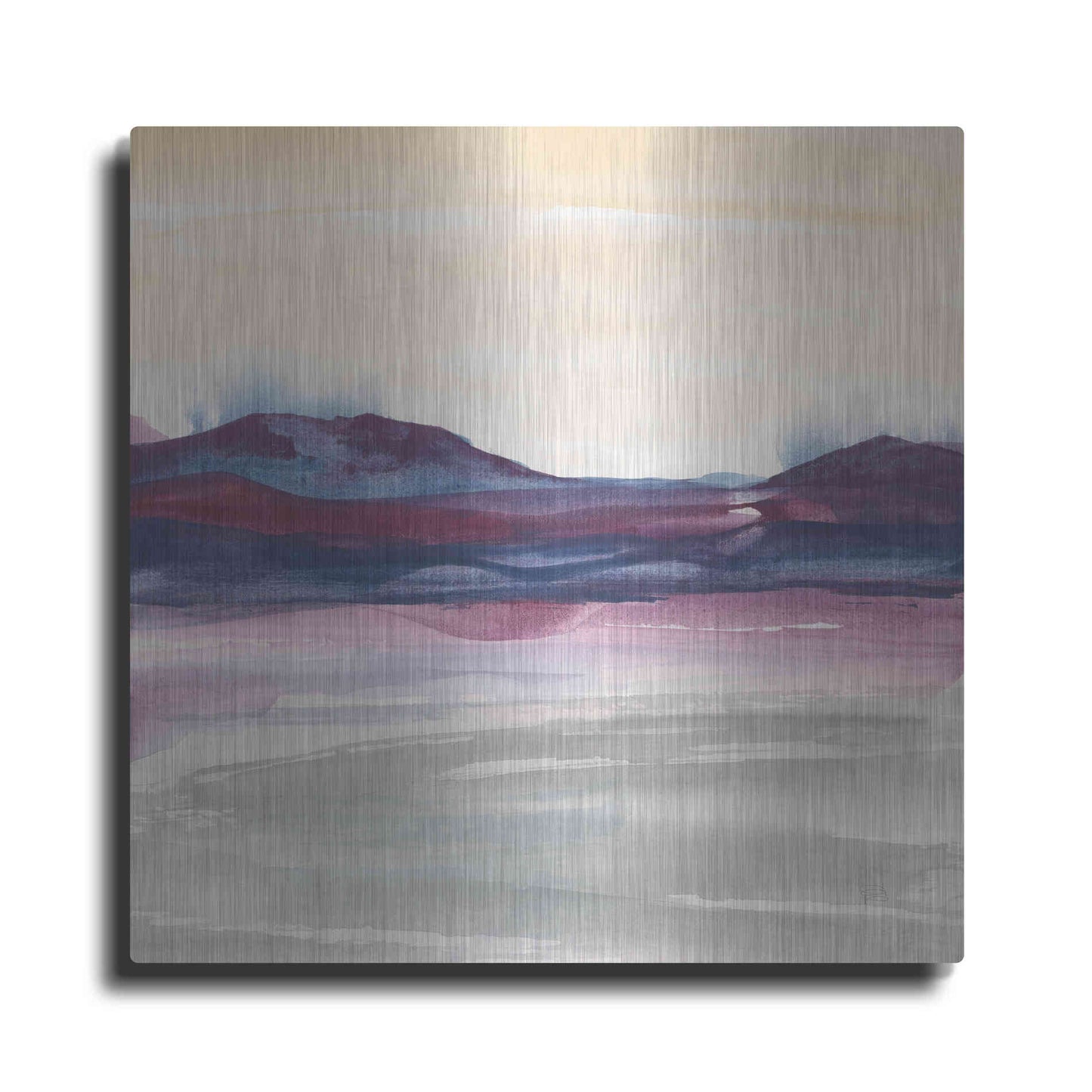 Luxe Metal Art 'Purple Rock Dawn I' by Chris Paschke, Metal Wall Art