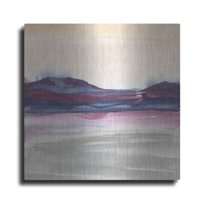 Luxe Metal Art 'Purple Rock Dawn I' by Chris Paschke, Metal Wall Art