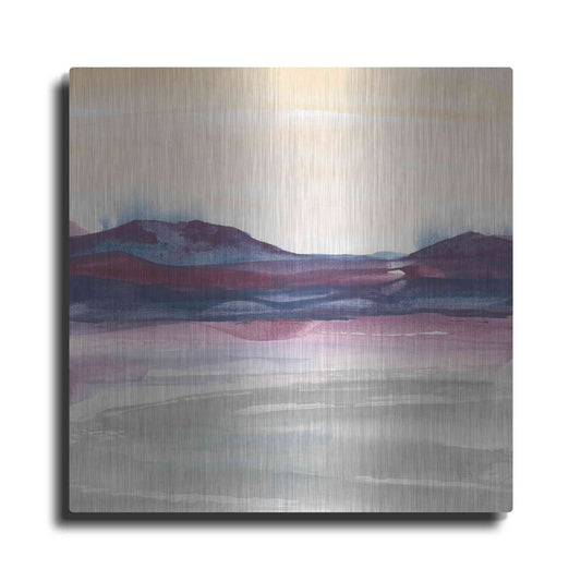 Luxe Metal Art 'Purple Rock Dawn I' by Chris Paschke, Metal Wall Art