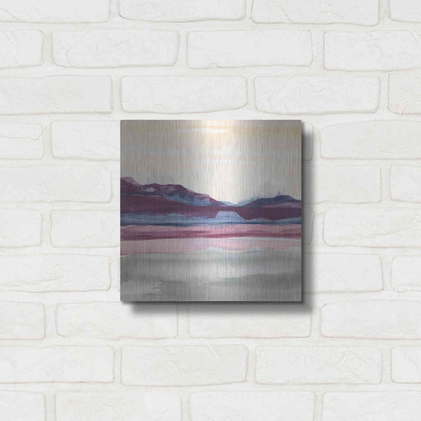 Luxe Metal Art 'Purple Rock Dawn II' by Chris Paschke, Metal Wall Art,12x12