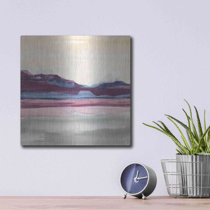 Luxe Metal Art 'Purple Rock Dawn II' by Chris Paschke, Metal Wall Art,12x12