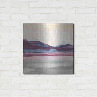 Luxe Metal Art 'Purple Rock Dawn II' by Chris Paschke, Metal Wall Art,24x24