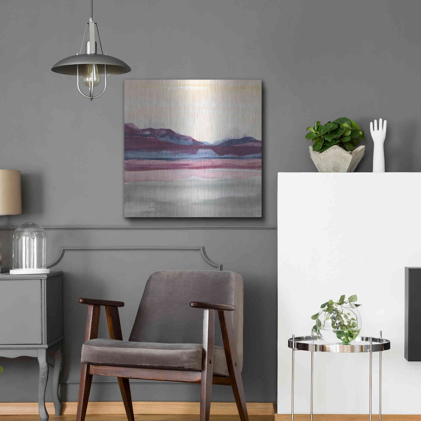 Luxe Metal Art 'Purple Rock Dawn II' by Chris Paschke, Metal Wall Art,24x24