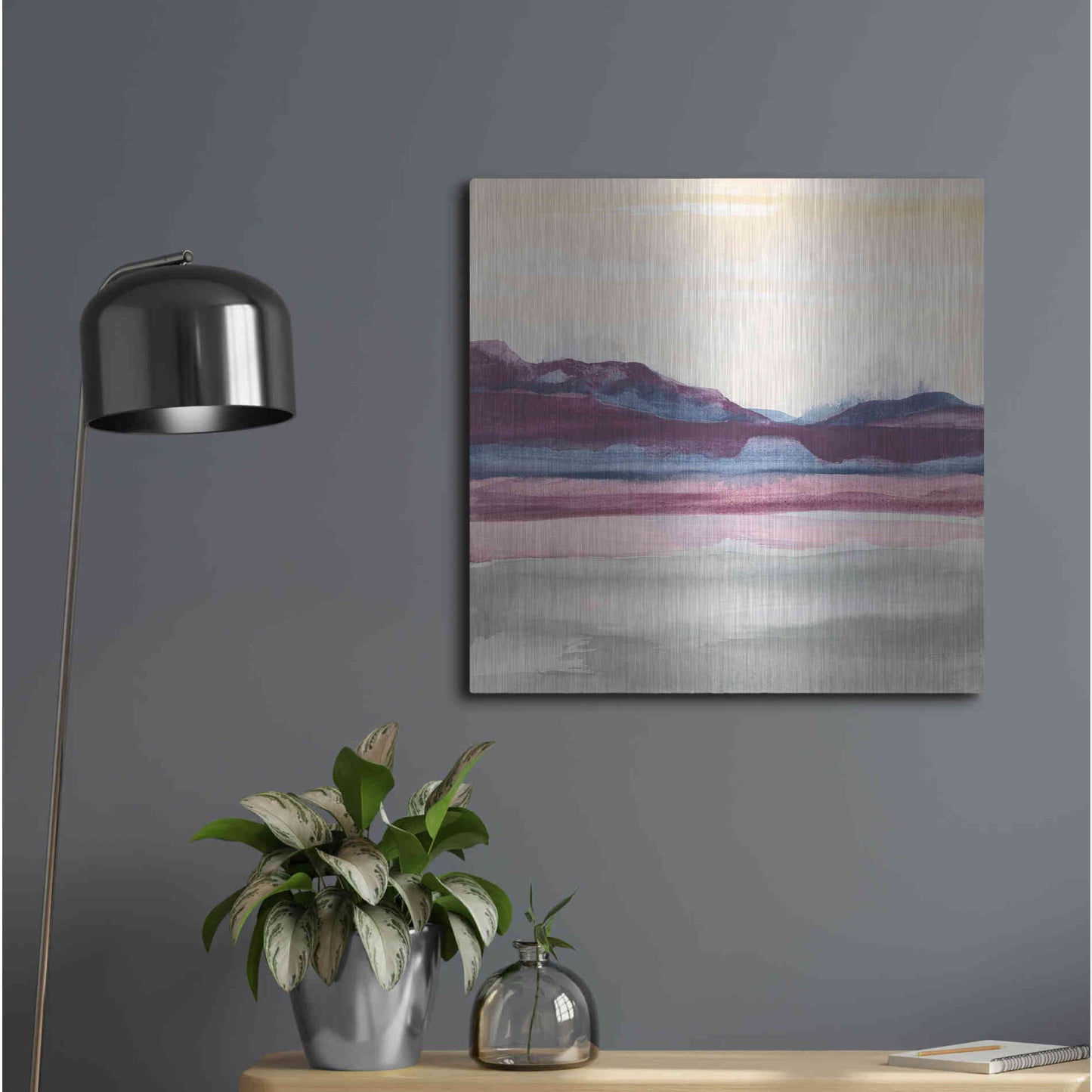 Luxe Metal Art 'Purple Rock Dawn II' by Chris Paschke, Metal Wall Art,24x24