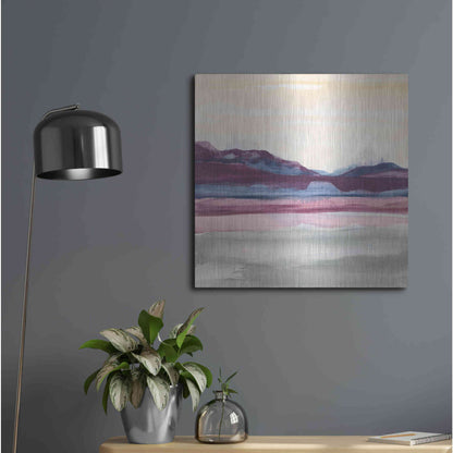 Luxe Metal Art 'Purple Rock Dawn II' by Chris Paschke, Metal Wall Art,24x24