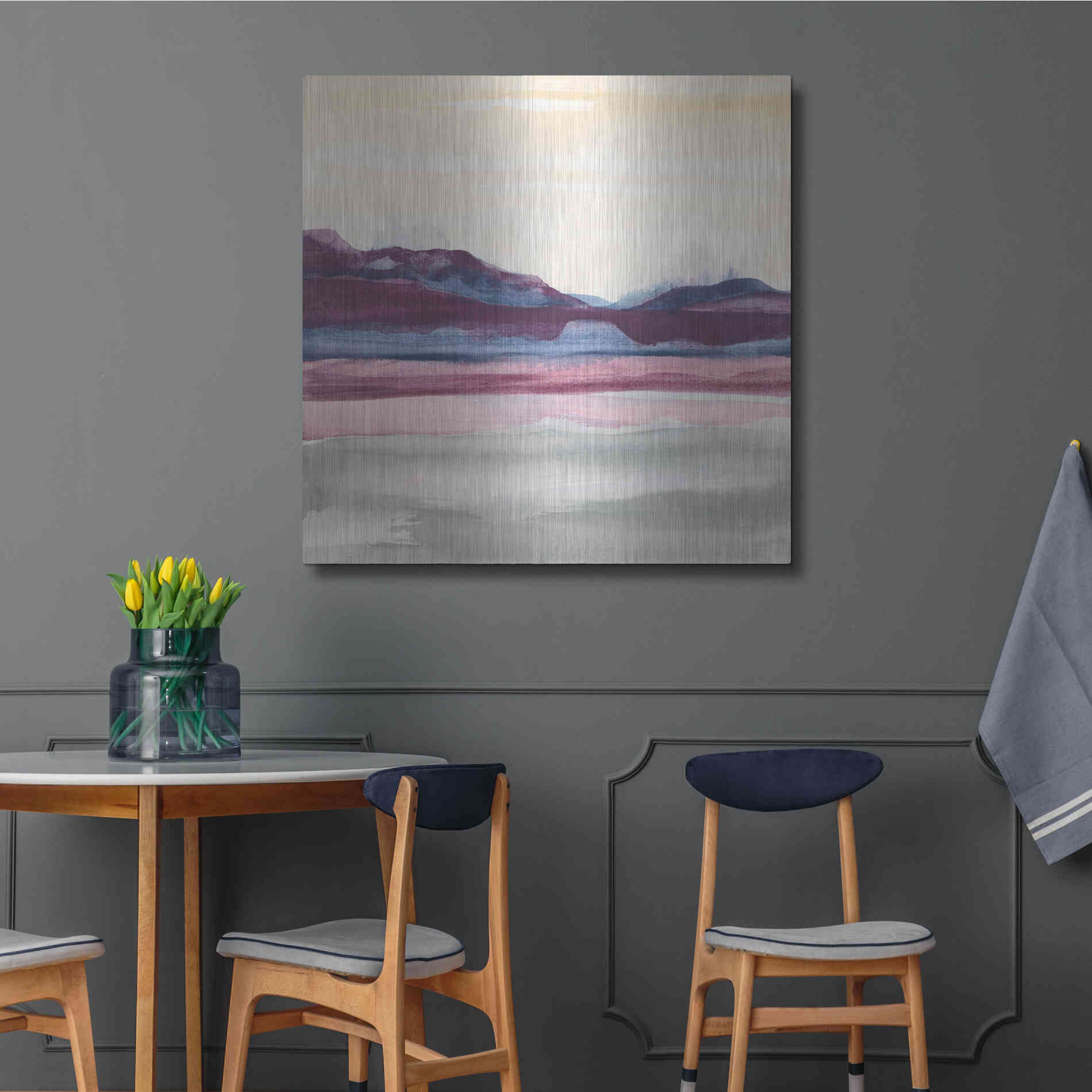 Luxe Metal Art 'Purple Rock Dawn II' by Chris Paschke, Metal Wall Art,36x36