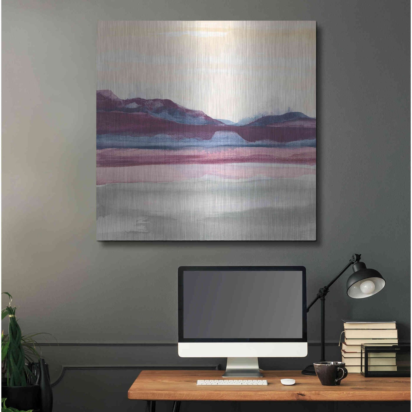 Luxe Metal Art 'Purple Rock Dawn II' by Chris Paschke, Metal Wall Art,36x36