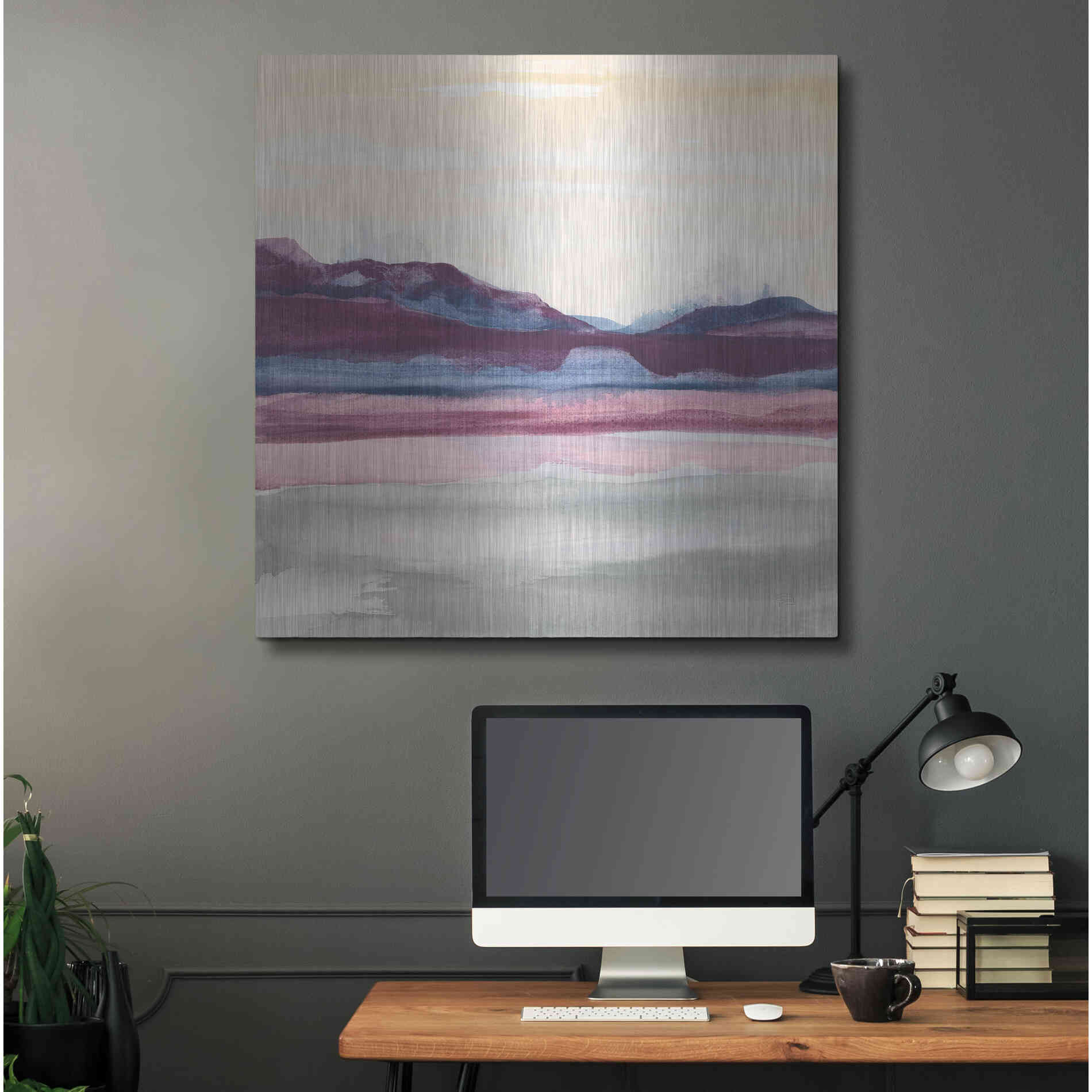 Luxe Metal Art 'Purple Rock Dawn II' by Chris Paschke, Metal Wall Art,36x36