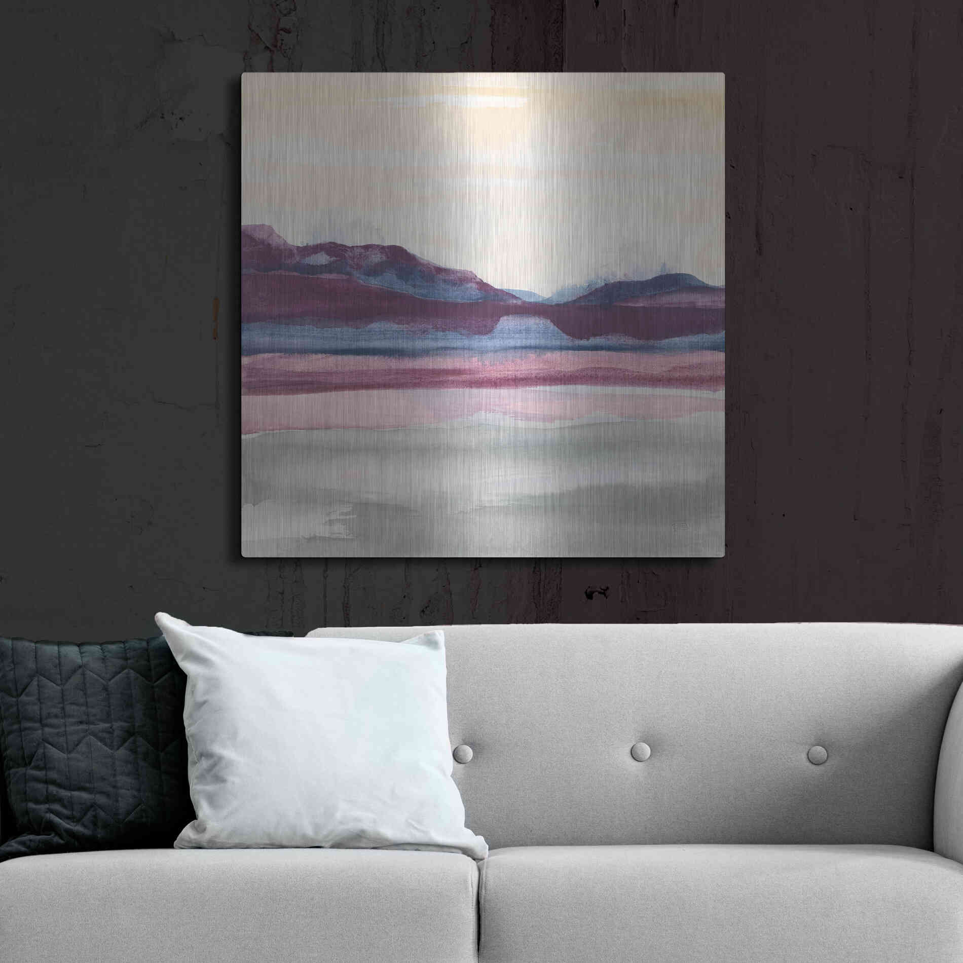 Luxe Metal Art 'Purple Rock Dawn II' by Chris Paschke, Metal Wall Art,36x36