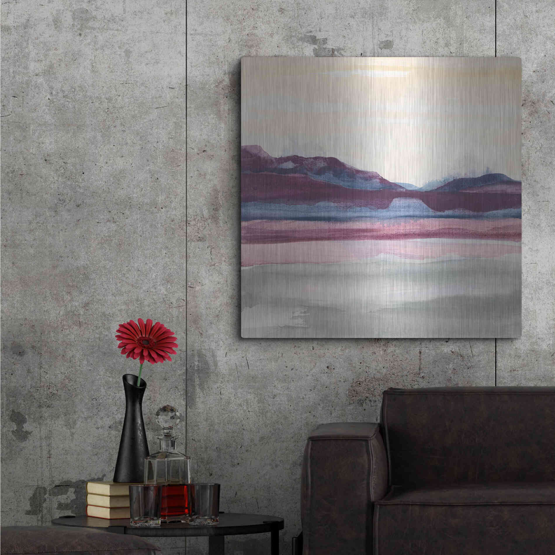 Luxe Metal Art 'Purple Rock Dawn II' by Chris Paschke, Metal Wall Art,36x36