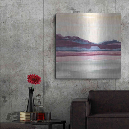 Luxe Metal Art 'Purple Rock Dawn II' by Chris Paschke, Metal Wall Art,36x36