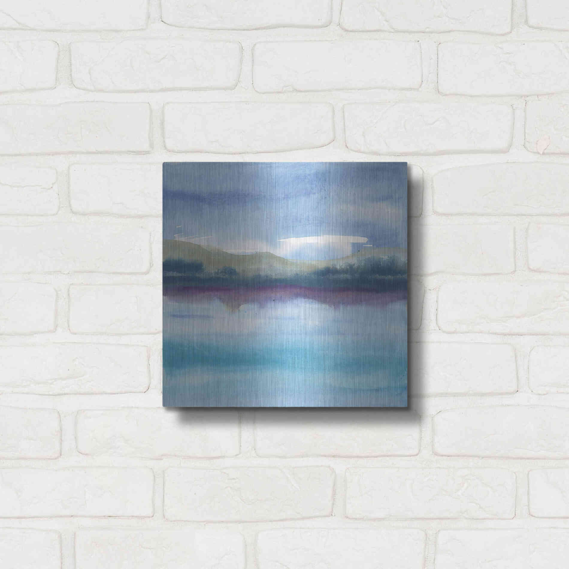 Luxe Metal Art 'Violet Reflection I' by Chris Paschke, Metal Wall Art,12x12