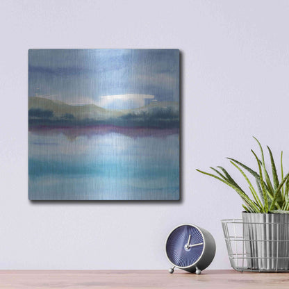 Luxe Metal Art 'Violet Reflection I' by Chris Paschke, Metal Wall Art,12x12