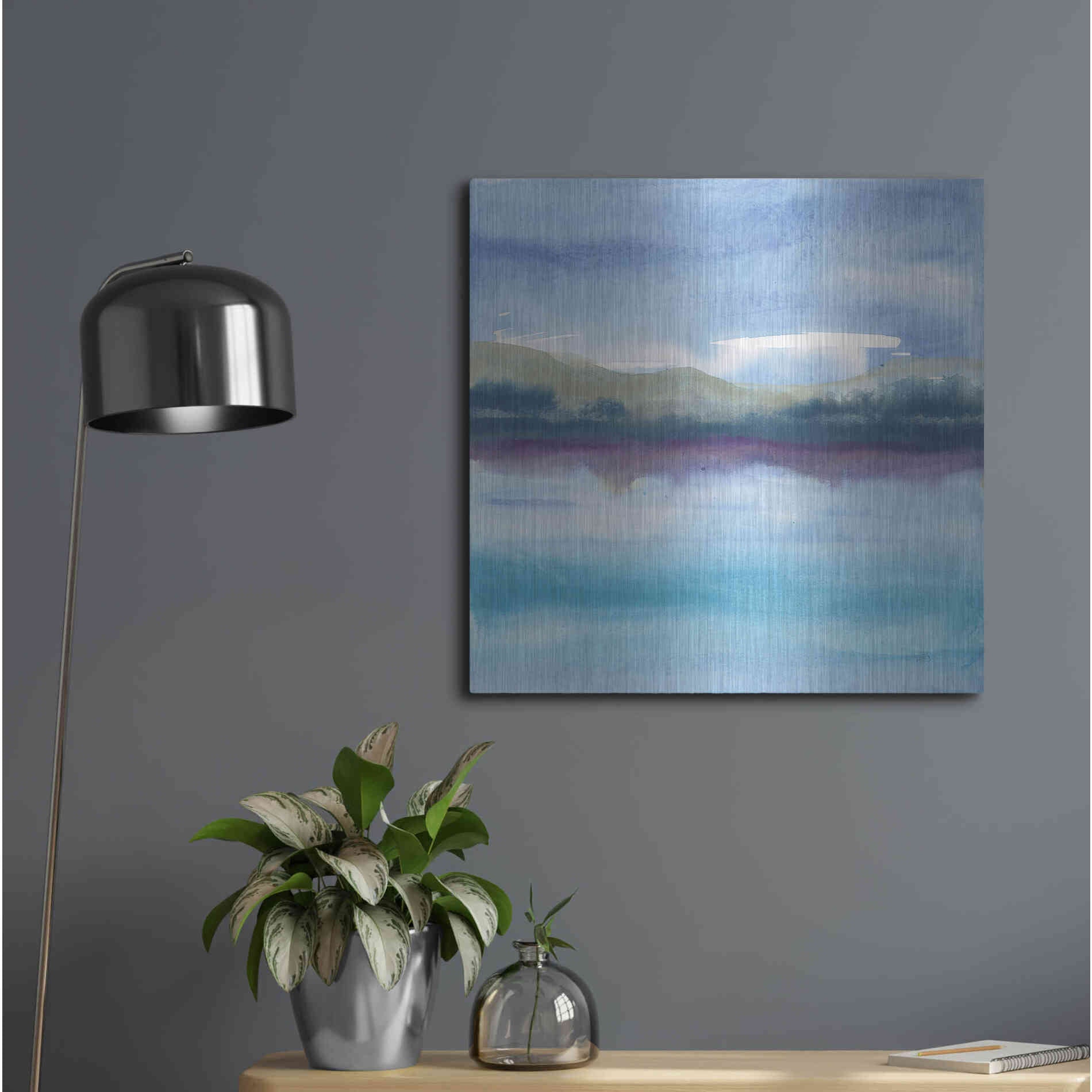 Luxe Metal Art 'Violet Reflection I' by Chris Paschke, Metal Wall Art,24x24