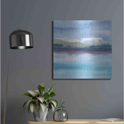 Luxe Metal Art 'Violet Reflection I' by Chris Paschke, Metal Wall Art,24x24